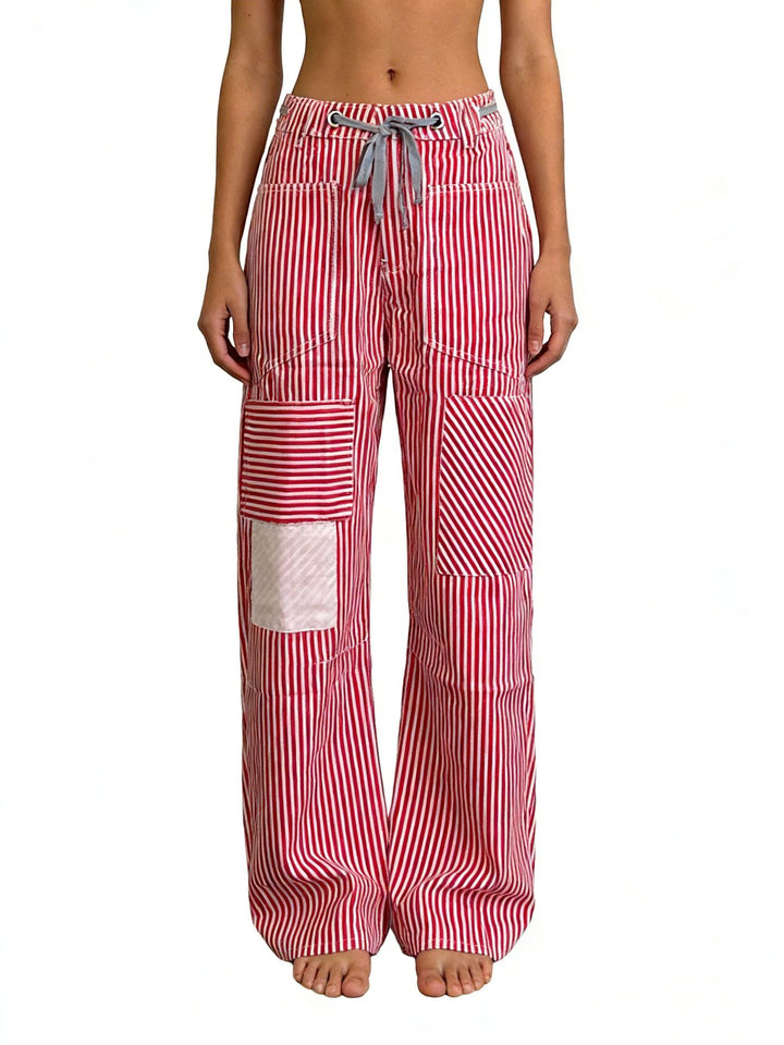 Damen weite Cargo-Hose mit praktischen Taschen und einzigartigem Design Drune