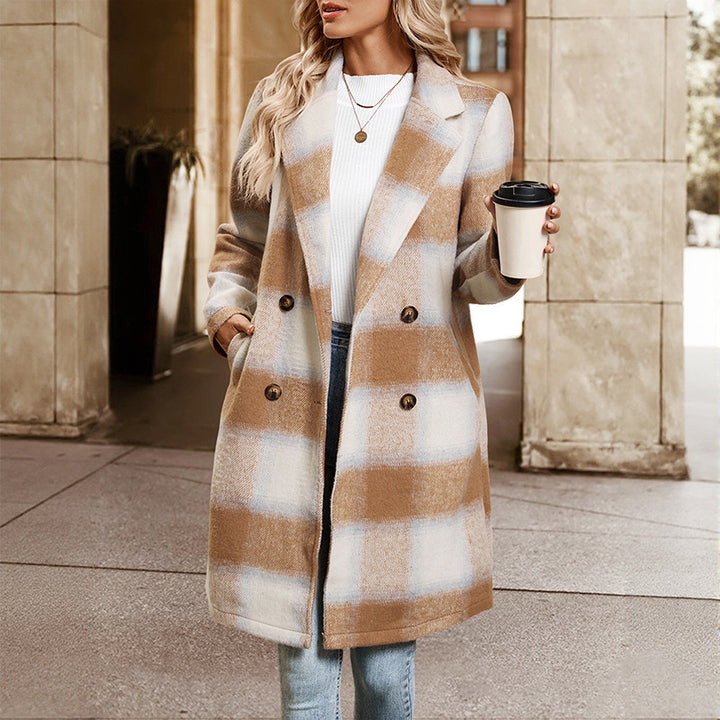 Damen eleganter Wollmantel Drune