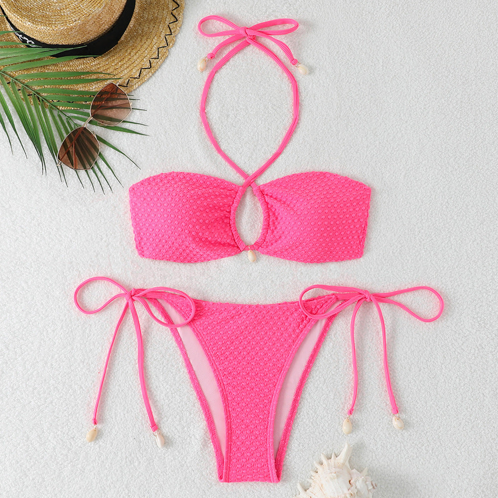 Damen Bikini-Set mit innovativem Bindemuster und modischem Cut-Out Drune