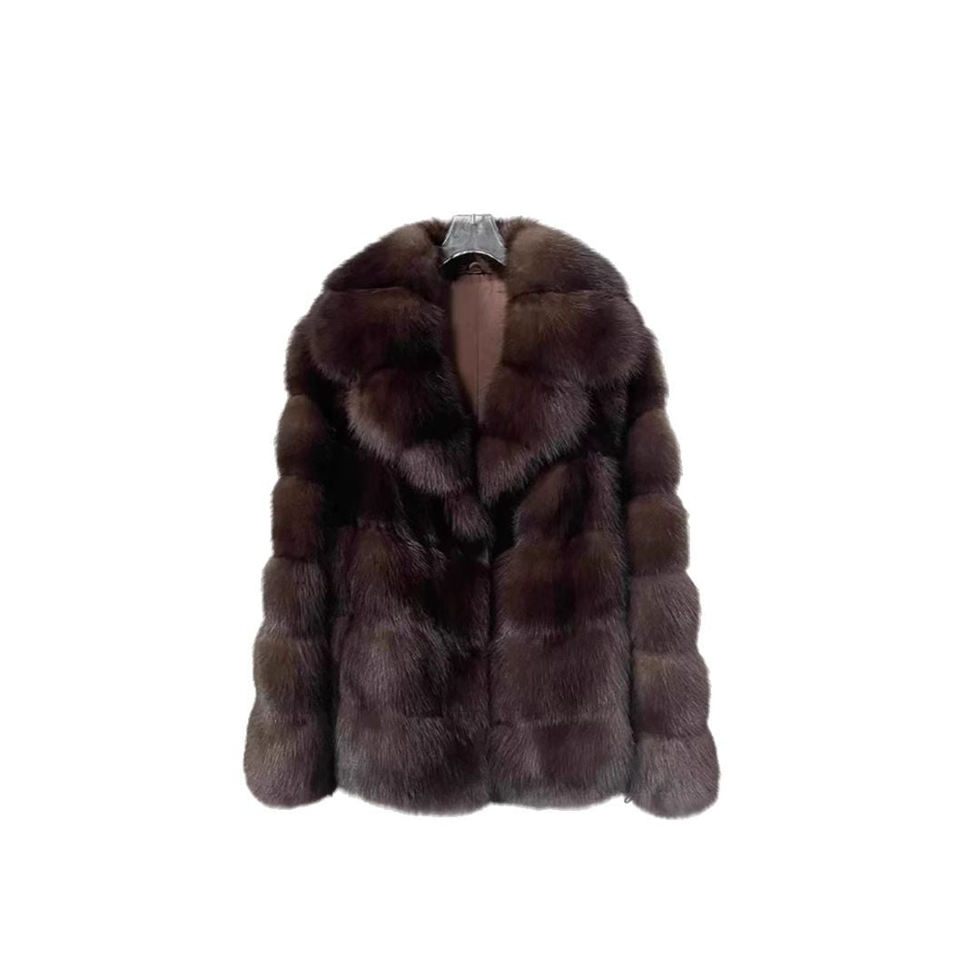 Damen luxuriöse und warme Kunstpelzjacke Drune