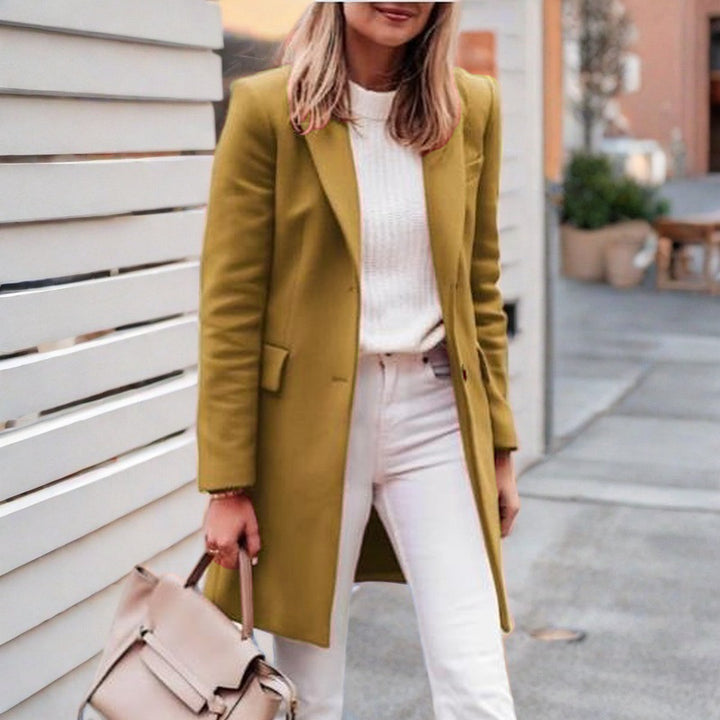 Damen eleganter und bequemer Wollmantel Drune
