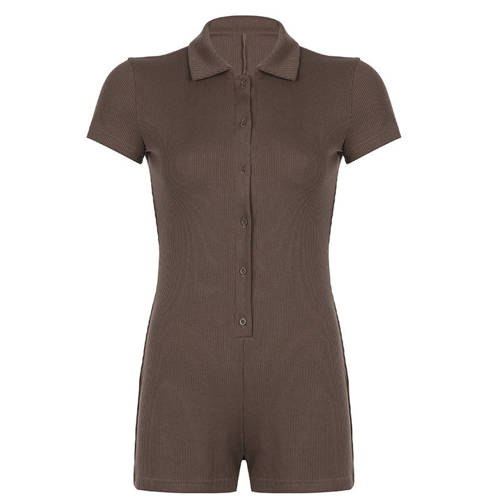 Damen Sportlicher Einteiler mit hohem Kragen und funktionalem Design Drune