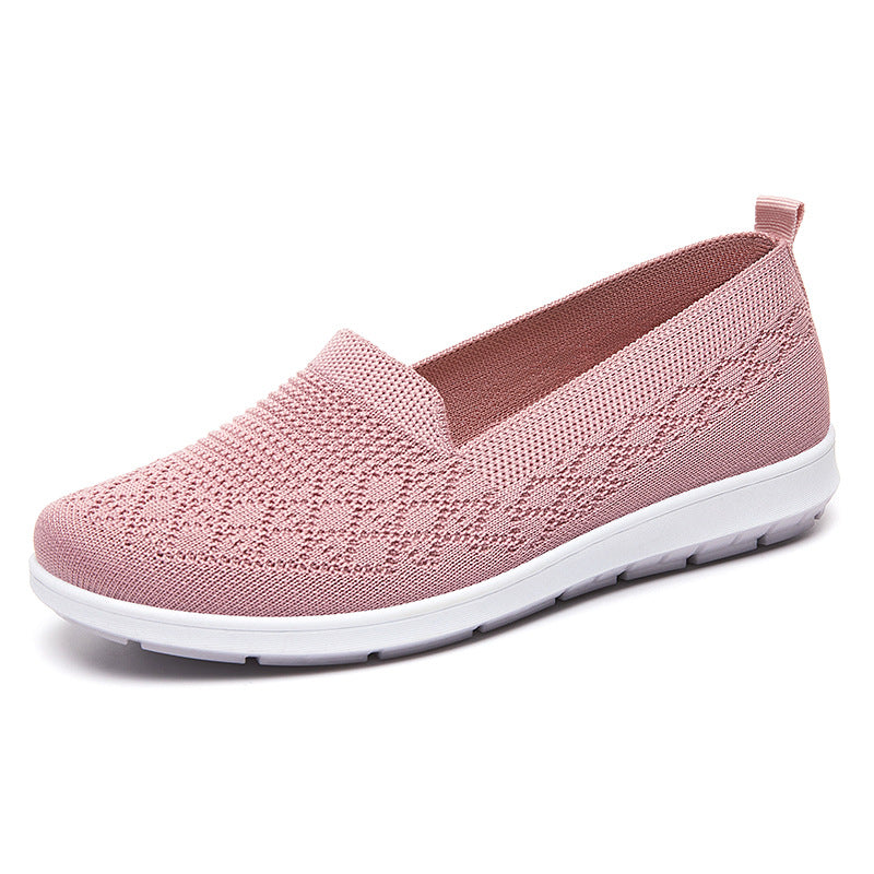 Damen nan leichter gestrickter Slip-On Komfort-Walking-Sneaker mit atmungsaktivem 3D-Strickoberteil und flexibler Leichtlaufsohle Drune