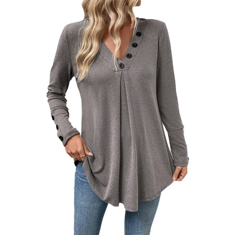 Damen Tunika mit Knopfleiste und asymmetrischem Schnitt Drune