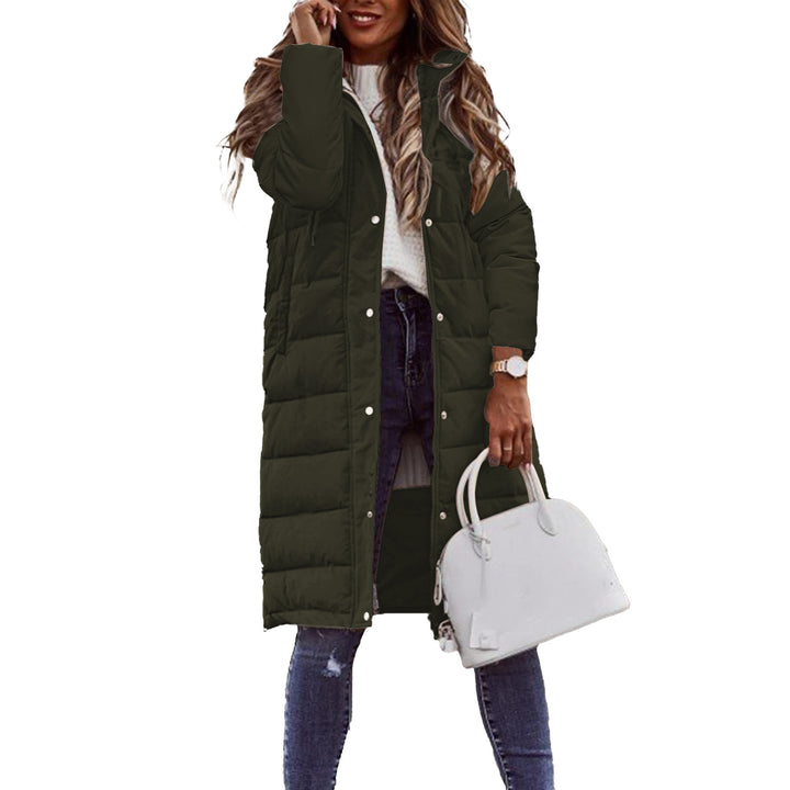 Damen Lange Steppjacke mit hohem Kragen und praktischen Taschen Drune