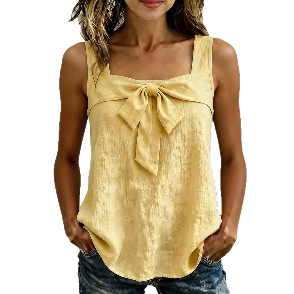 Damen Elegantes Top mit Schleifendetail Drune