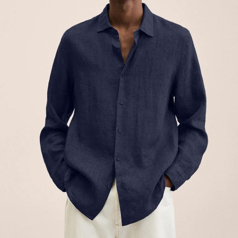 Herren nan leichtes Leinenhemd mit klassischem Kragen und lässigem Relaxed Fit Drune