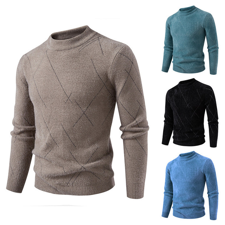 Herren Feiner Strickpullover mit modernem Zopfmuster Drune