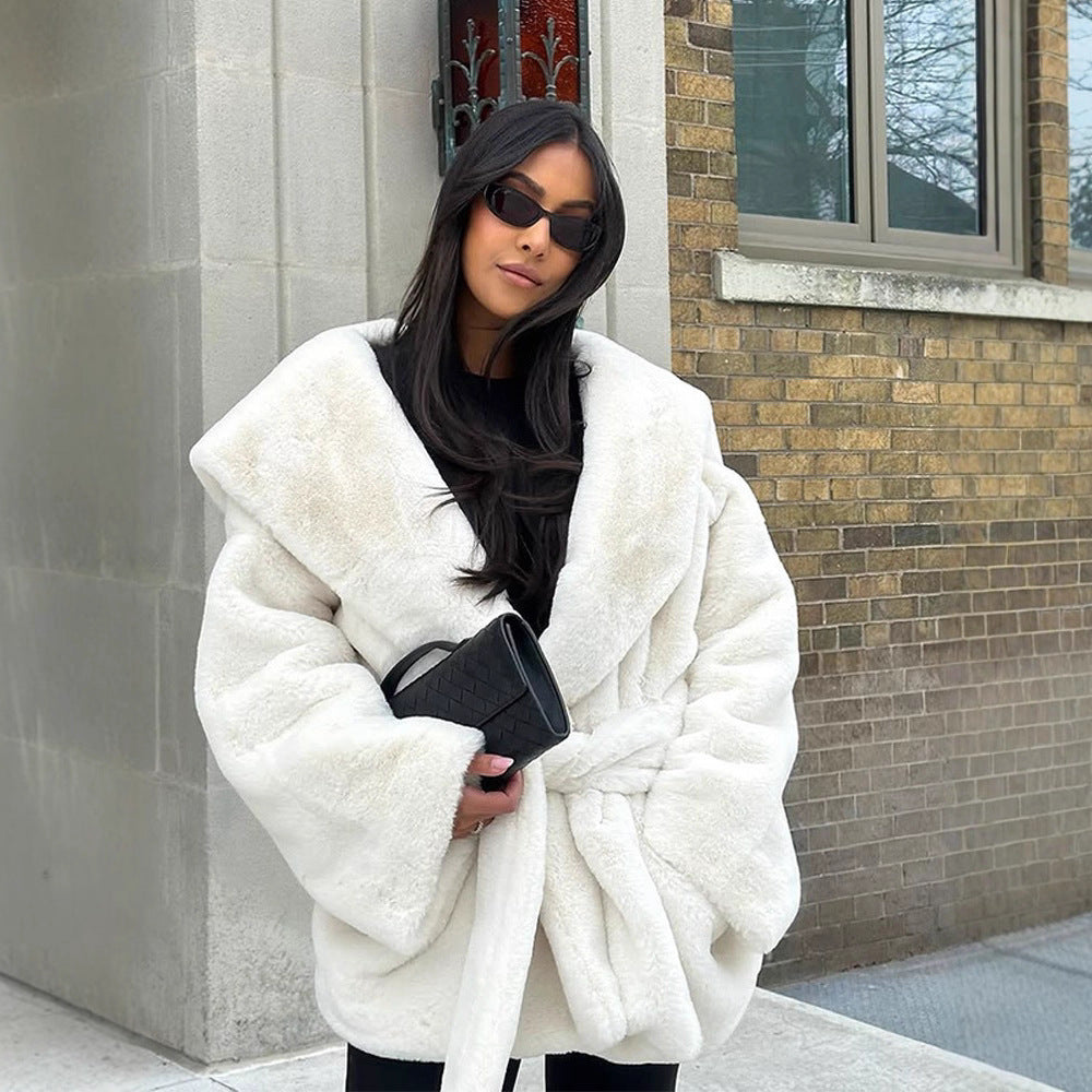 Damen Oversize-Plüschmantel Drune