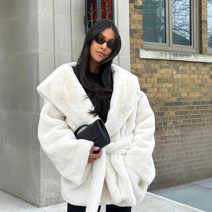 Damen Oversize-Plüschmantel Drune