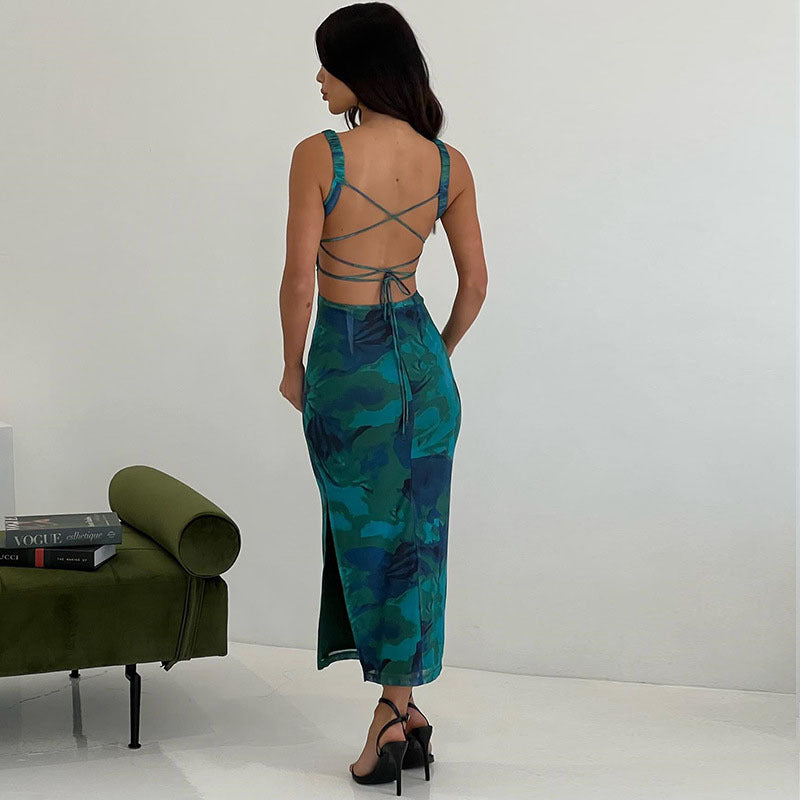 Damen Maxikleid im eleganten Camouflage-Design Drune