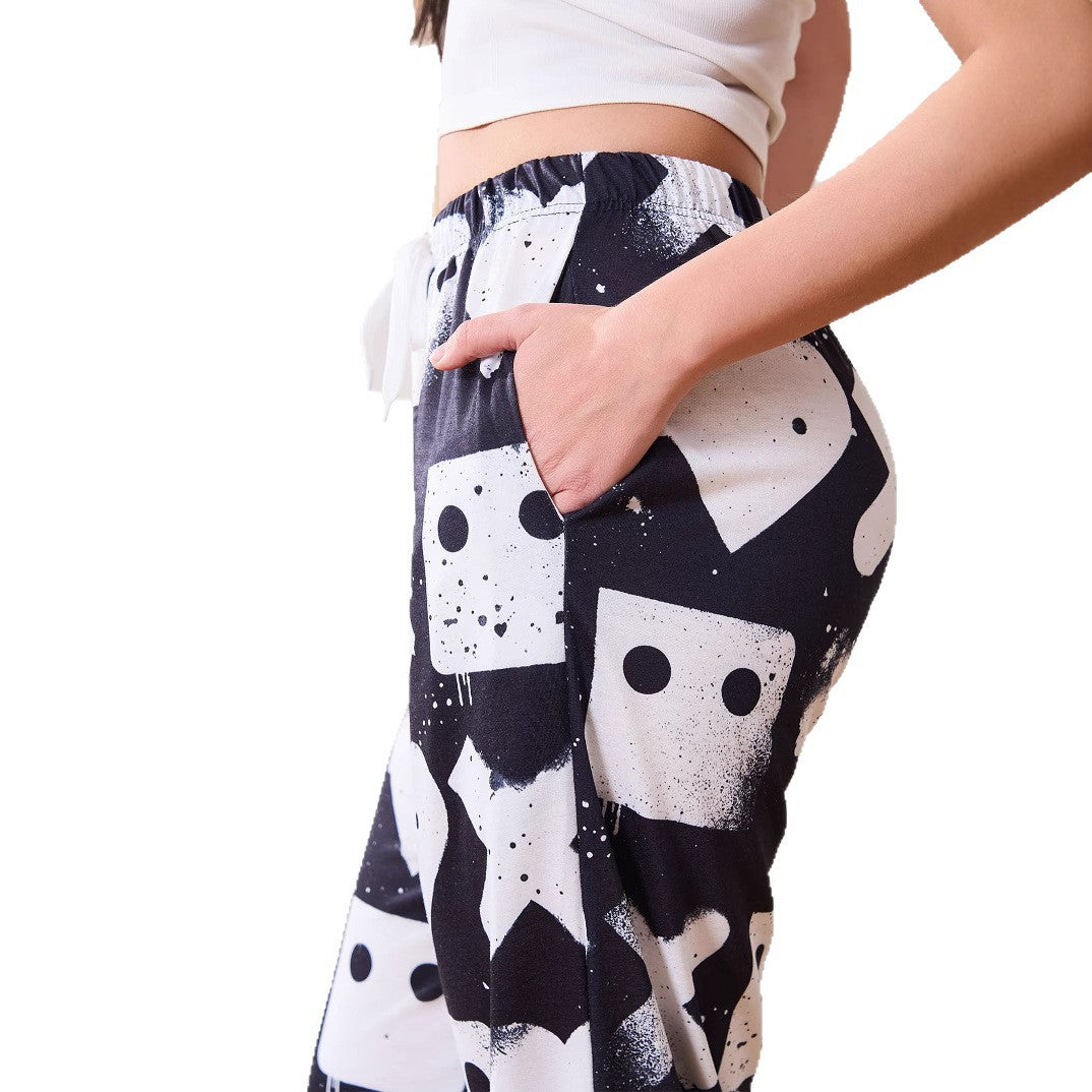 Damen Freizeithose mit einzigartigem grafischen Muster und elastischem Bund Drune