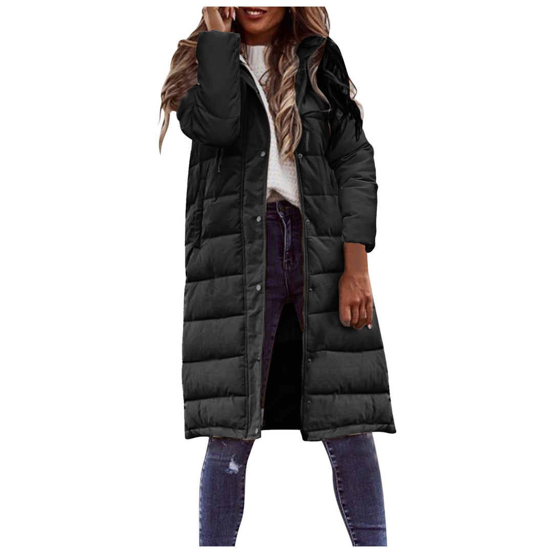 Damen Lange Steppjacke mit hohem Kragen und praktischen Taschen Drune