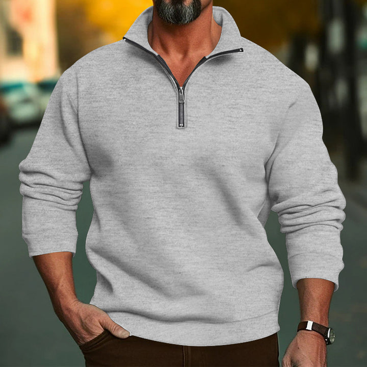 Herren Sportlicher Pullover mit hochabschließendem Reißverschluss und kuscheligem Futter Drune