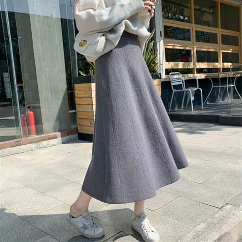 Damen Eleganter Midi-Rock mit legerem Schnitt und dekorativem Texturmuster Drune