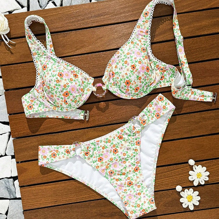 Damen Blumenmuster Bikini-Set Drune