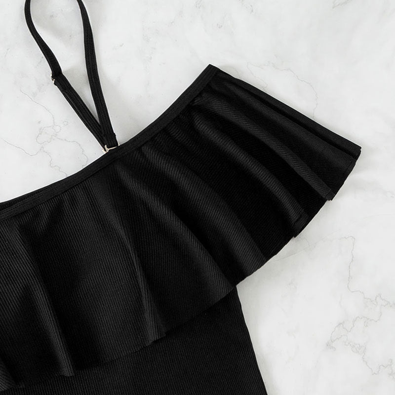 Damen Einteiler Badeanzug mit voluminösem Rüschendesign Drune