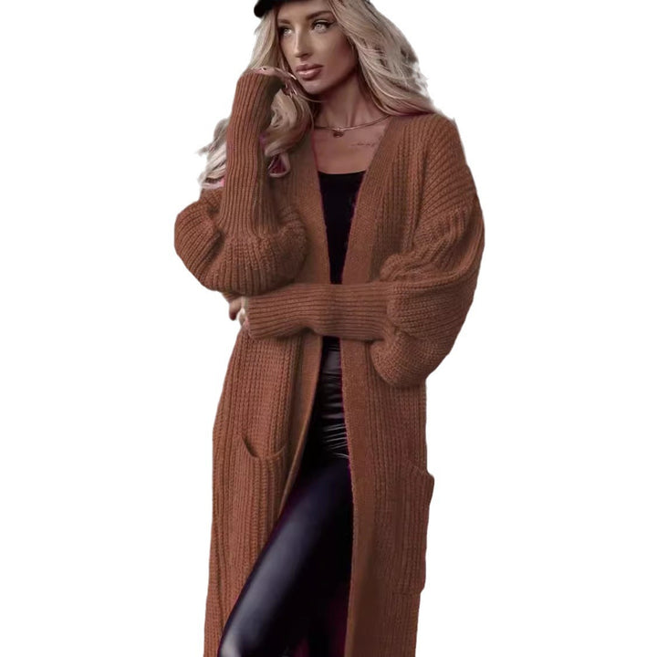 Damen Grober Strickmantel mit praktischen Taschen und lässigem Schnitt Drune