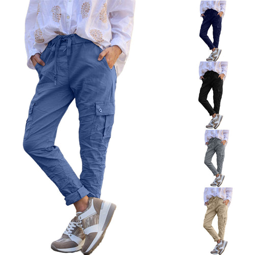 Damen Cargo-Style Hose mit elastischem Bund und praktischen Taschen Drune