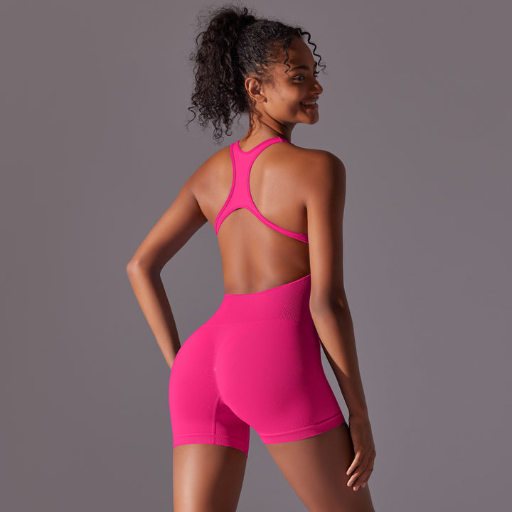 Damen Sportlicher Kurzoverall mit innovativem Racerback-Design und atmungsaktiven Materialien Drune