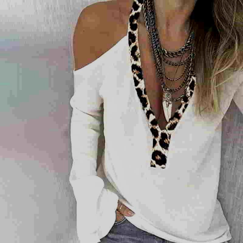 Damen Schulterfreies Oberteil mit Leopardenmuster Drune