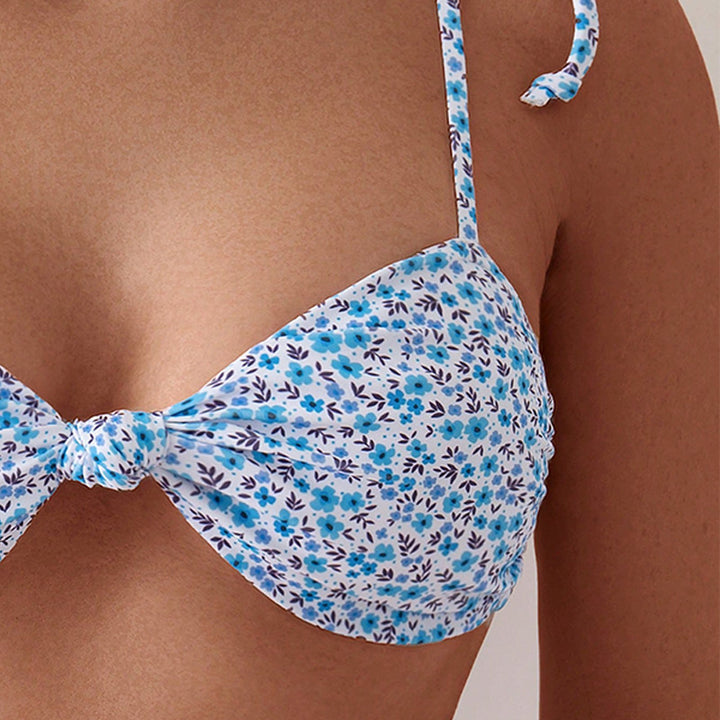 Damen Triangel-Bikini mit floralem Design und verstellbaren Trägern Drune