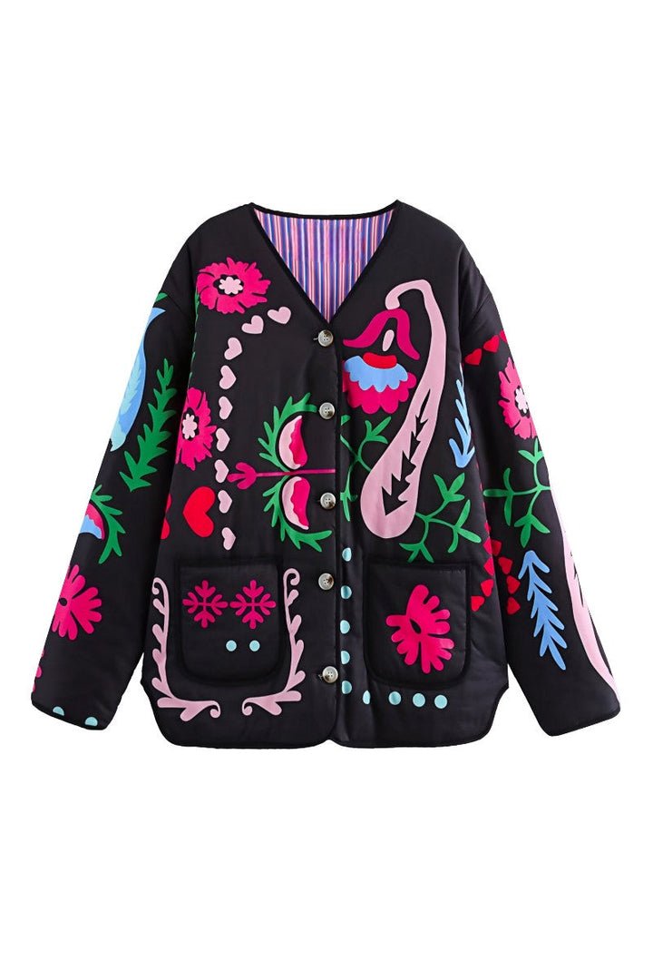 Drune | Floral Print Pocket Jacket