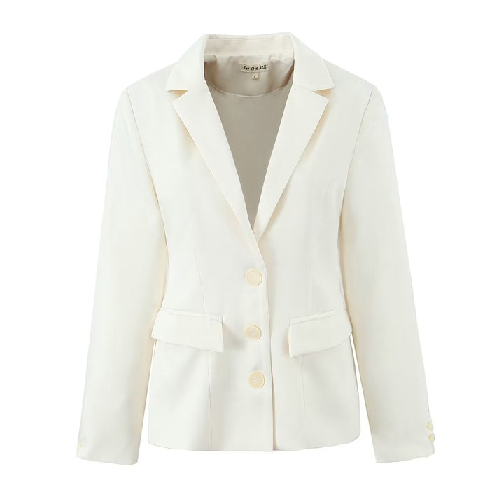Damen elegante Blazerjacke mit tailliertem Schnitt und klassischem Revers Drune