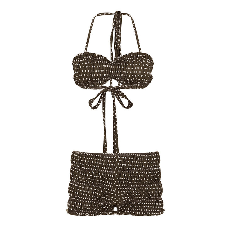 Damen Bikini-Set mit bezauberndem Rüschendetail und modischem Punktemuster Drune