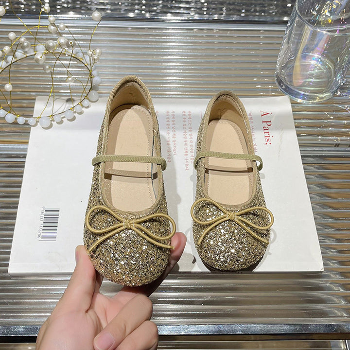 Mädchen Glitzernde Ballerinas mit dekorativer Schleifenverzierung Drune