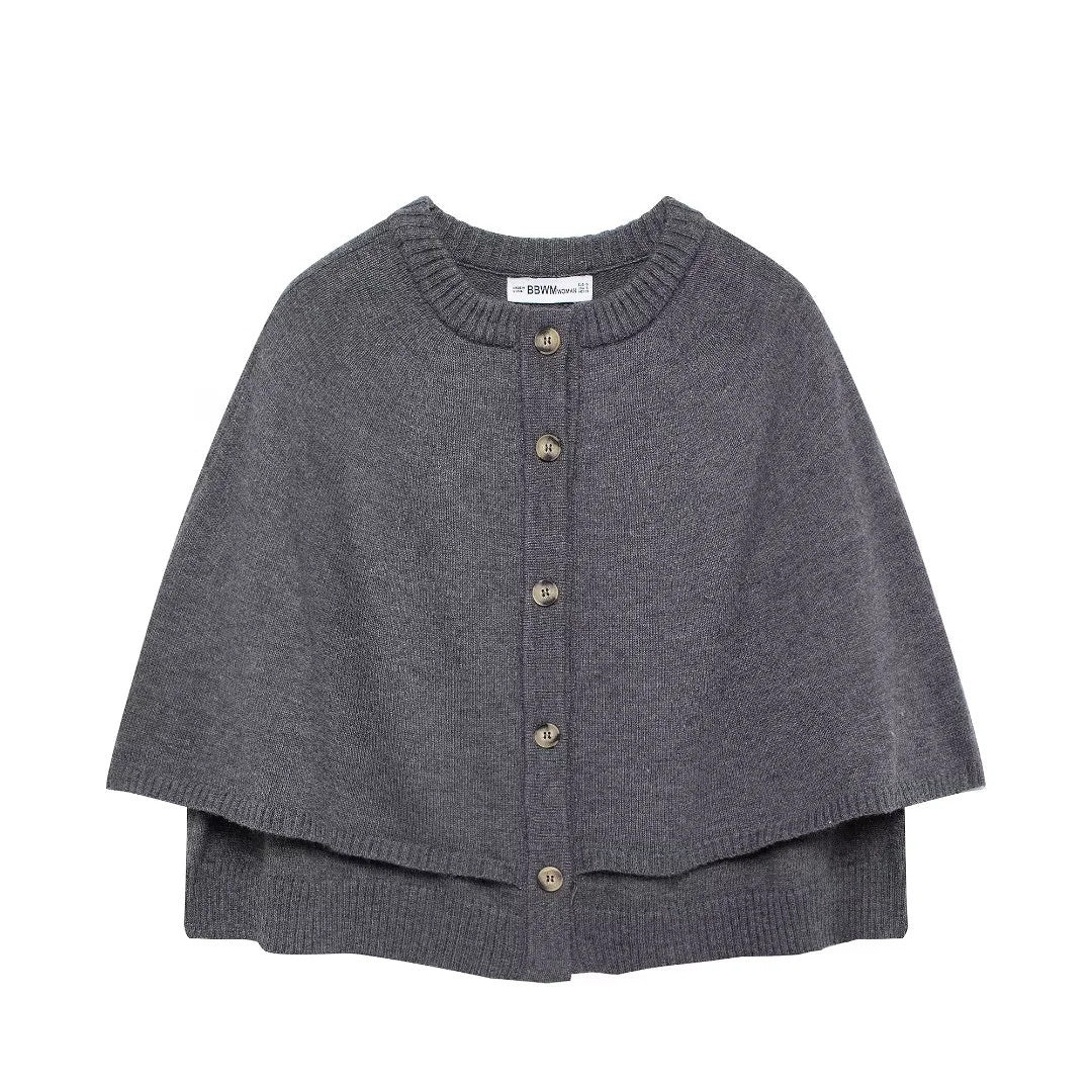 Damen Wolle Umhangjacke Drune