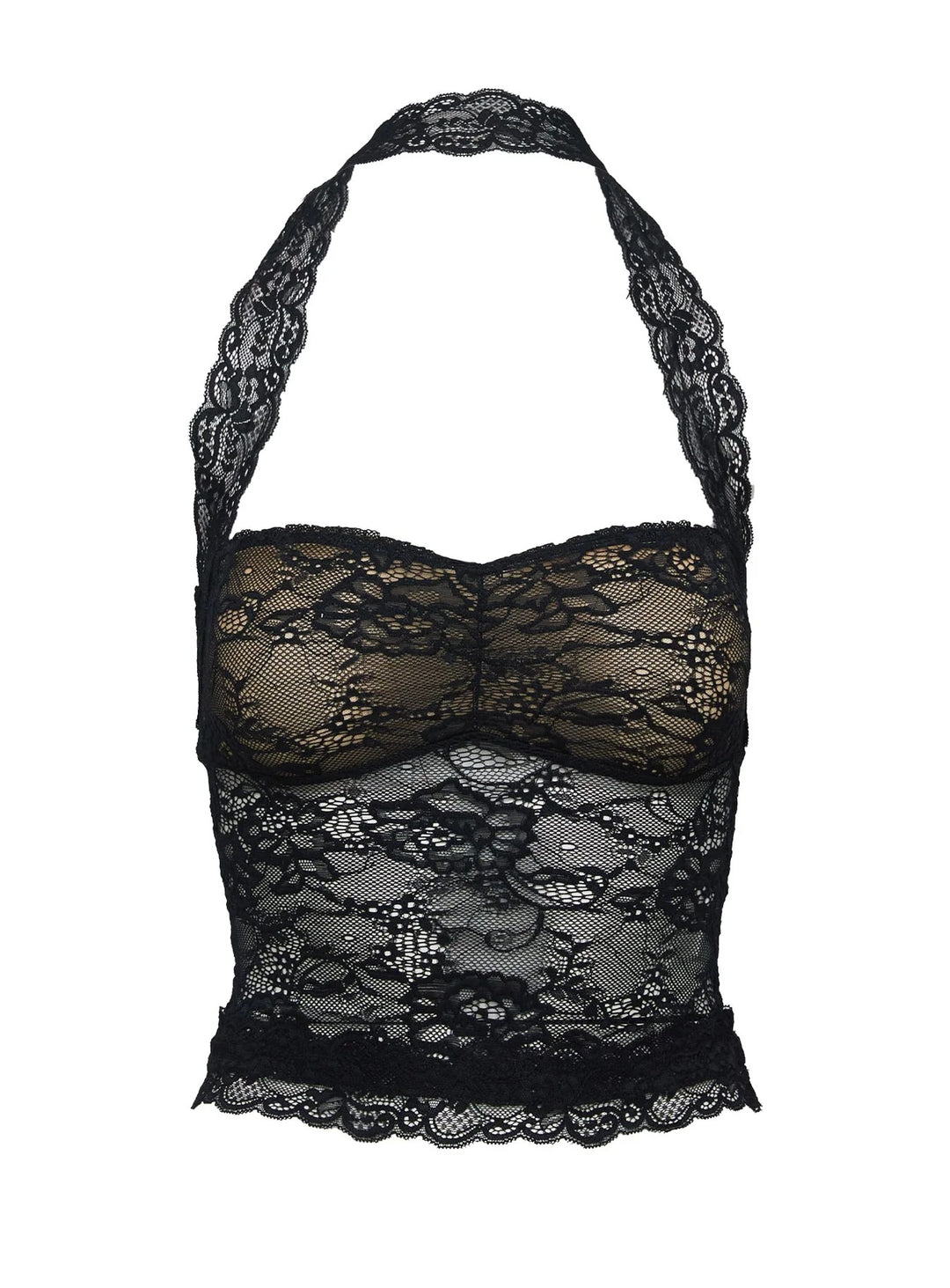 Damen Spitzen-Bustier mit romantischem Häkelmuster und verstellbaren Trägern Drune