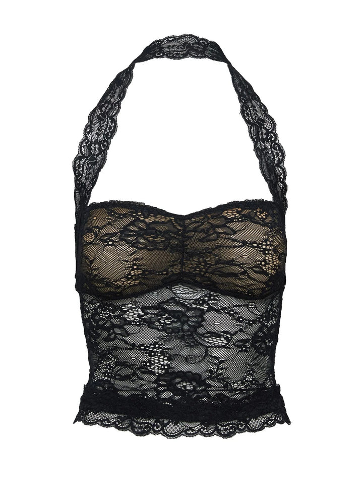 Damen Spitzen-Bustier mit romantischem Häkelmuster und verstellbaren Trägern Drune