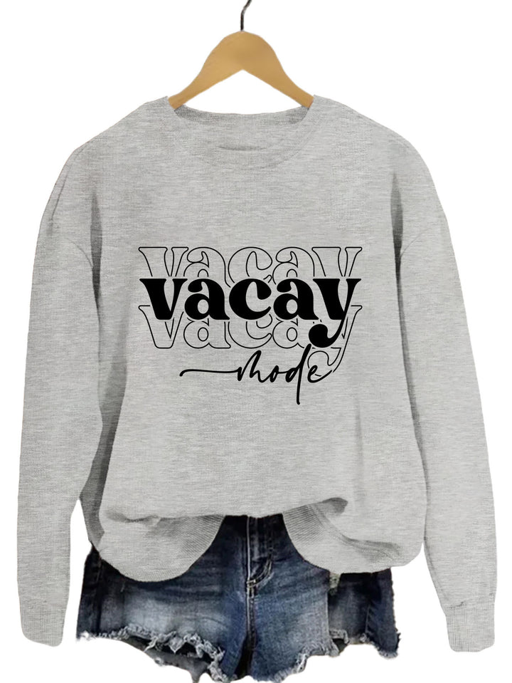 Damen Sweatshirt mit lässigem Schriftzug und entspannter Passform Drune