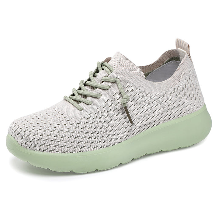 Damen nan atmungsaktiver Strick-Freizeit-Sneaker mit elastischem Schlupfkragen und stoßdämpfender EVA-Komfortsohle Drune
