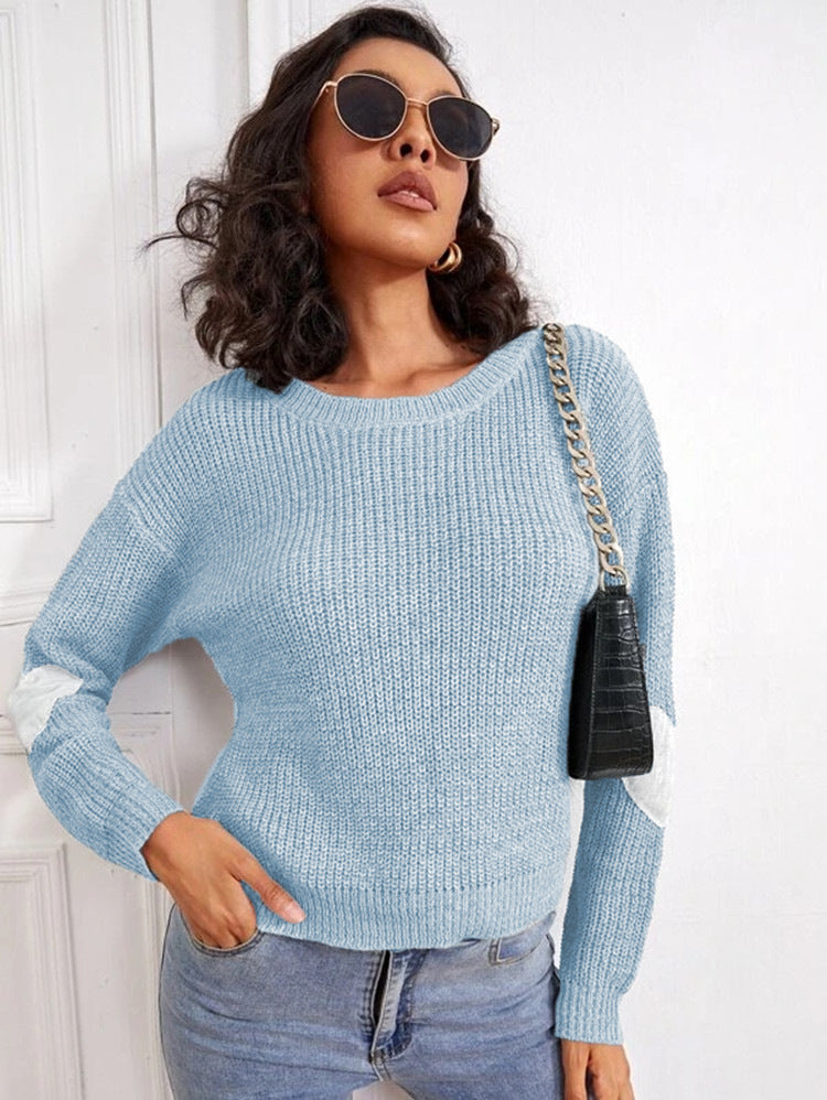 Damen Strickpullover mit modernem Design und dekorativen Elementen Drune