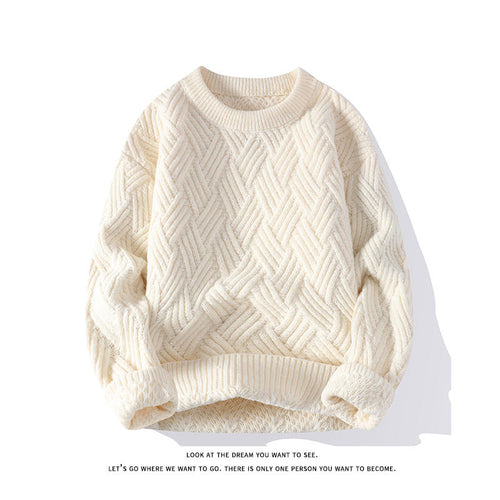 Damen nan grobgestrickter Oversize-Pullover mit Zopfmuster und elastischem Rippbund Drune