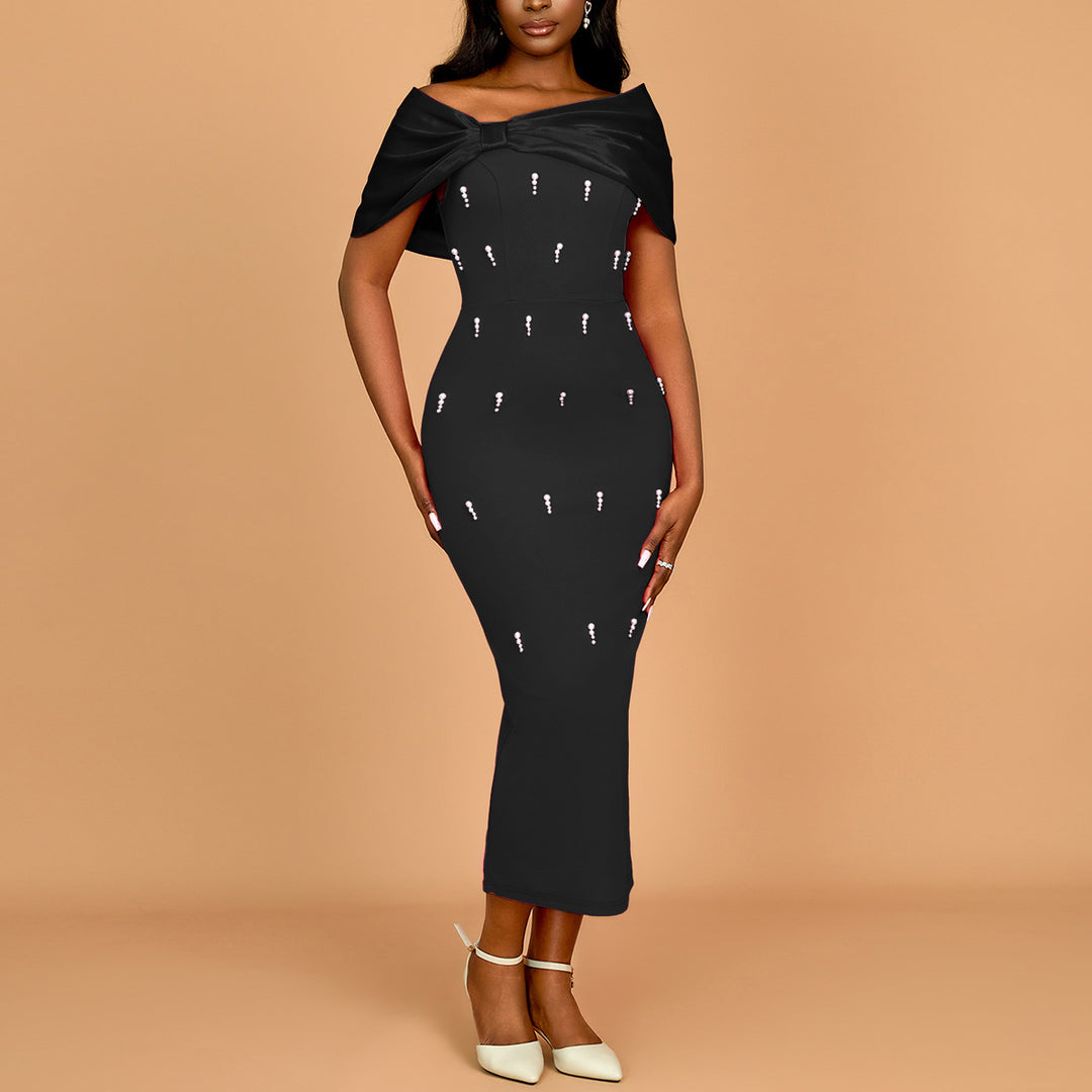 Damen Abendkleid mit schickem Oberteil und funkelnden Applikationen Drune