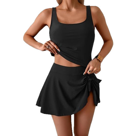 Damen Sportliches Tankini-Set mit schmeichelndem Rock Drune