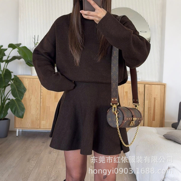 Damen lässiges Sweatshirt-Kleid mit hochtägiger Ärmeln Drune