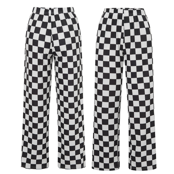 Damen Karierte Palazzohose Drune
