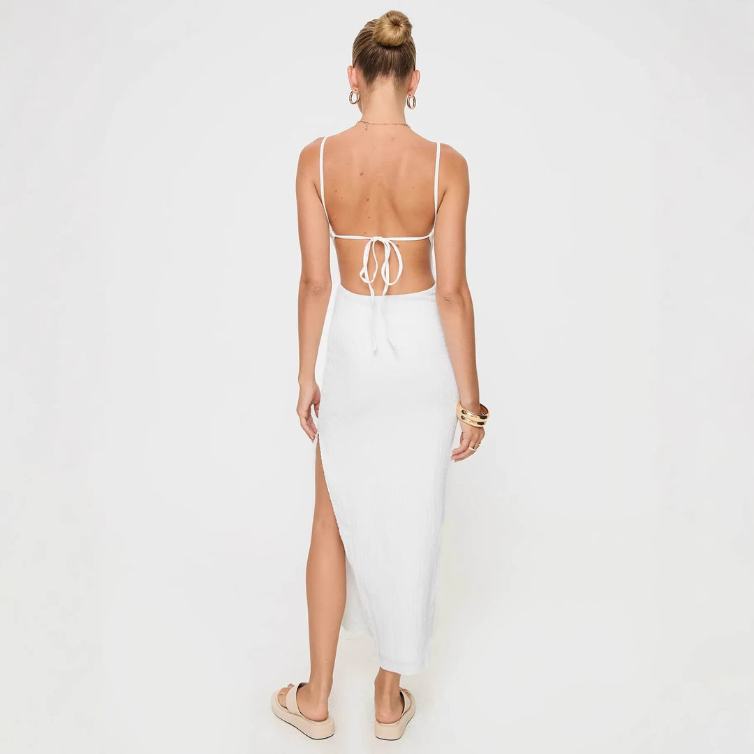 Damen Maxikleid mit schmalen Spaghettiträgern und figurumspielendem Schnitt Drune