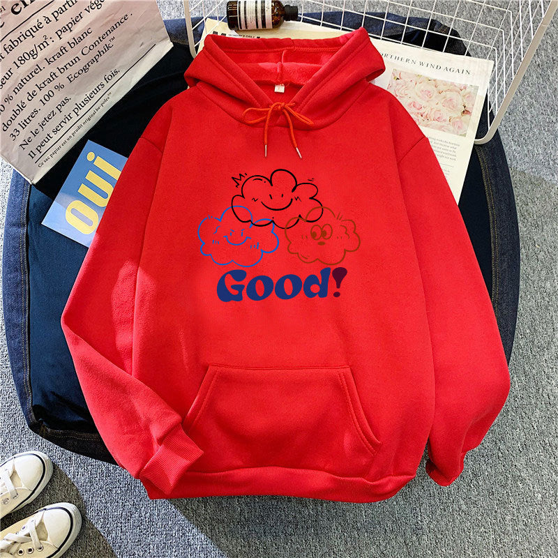 Damen Kapuzenpullover mit kreativem Cartoon-Motiv und bequemer Passform Drune