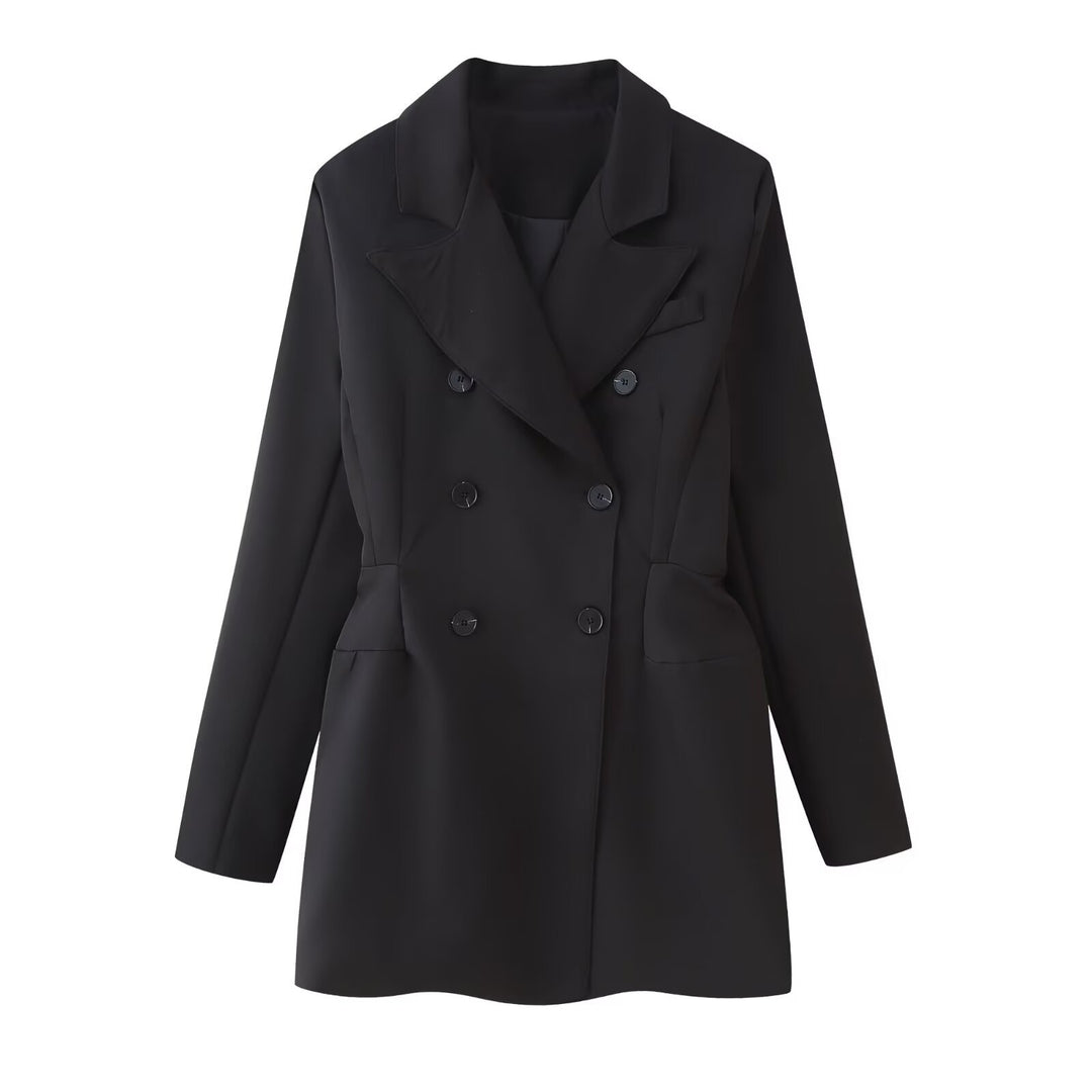Damen elegante Blazerjacke mit schmaler Passform Drune