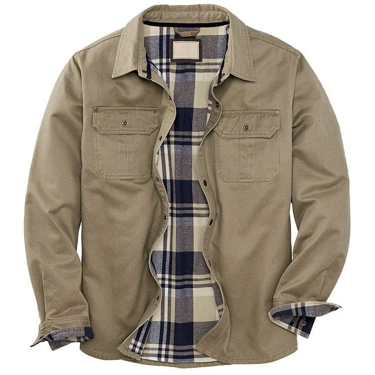 Herren Hemdjacke mit kariertem Innenfutter und praktischen Brusttaschen Drune