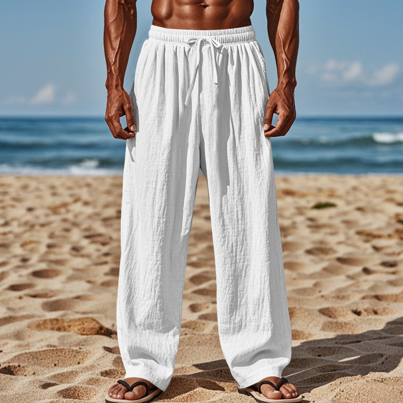 Herren lockere Strandhose mit elastischem Bund und seitlichen Eingrifftaschen Drune