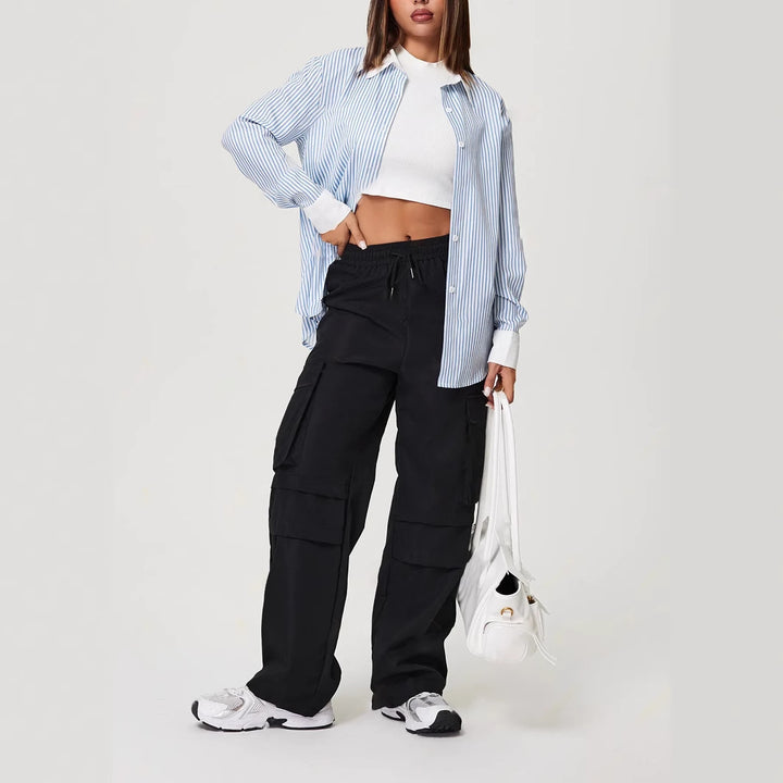 Damen Cargo-Hose mit elastischem Bund und praktischen Seitentaschen Drune