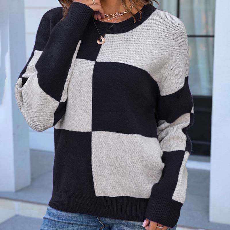 Drune | Kariert Strickpullover Acryl Komfortabel, Modern
