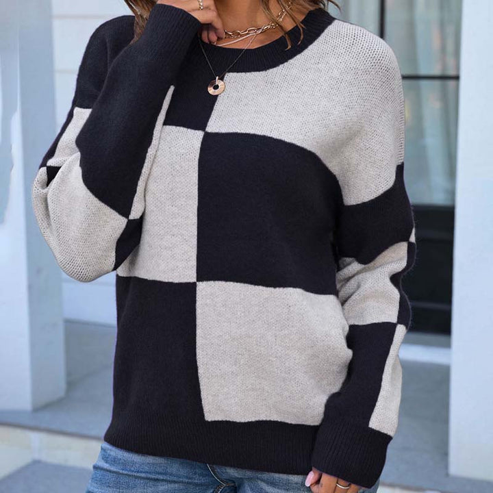 Drune | Kariert Strickpullover Acryl Komfortabel, Modern