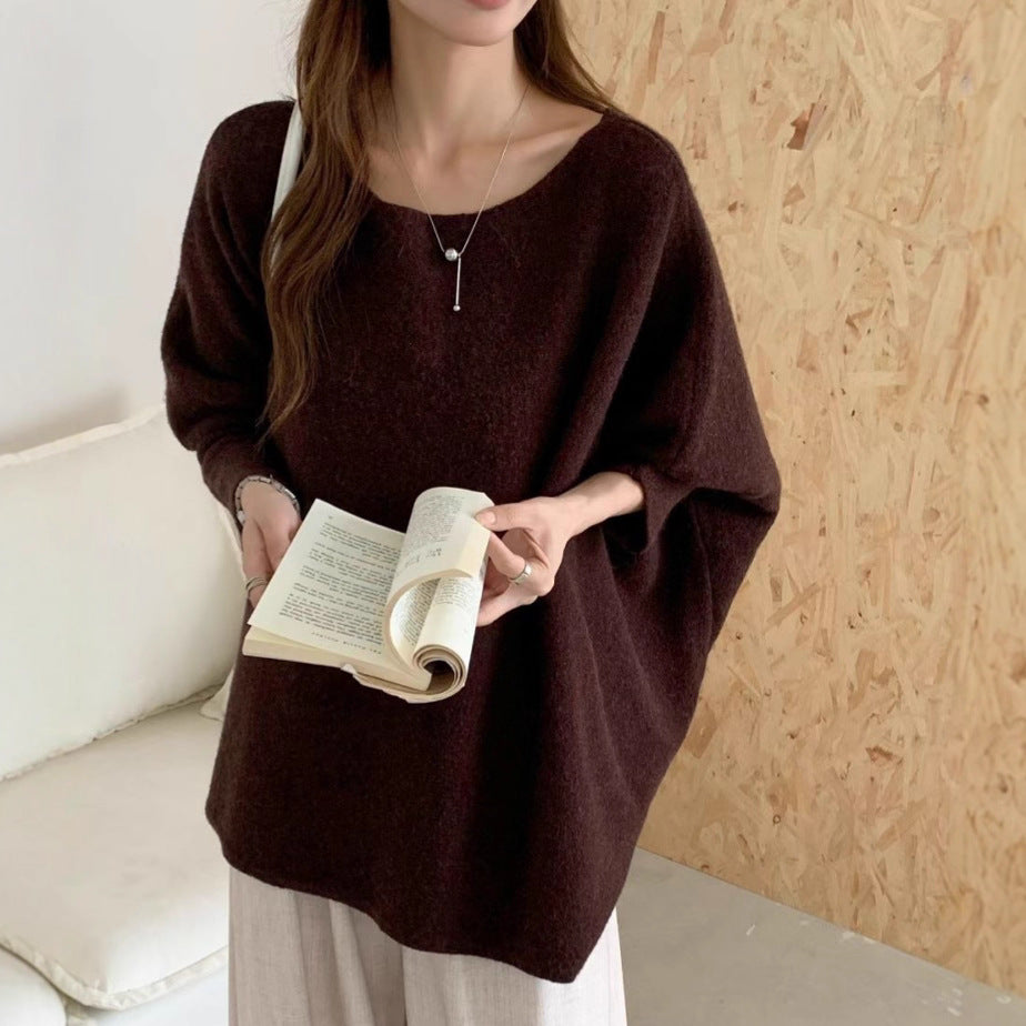 Damen Oversized Pullover mit schickem, weichem Stoff und lässigem Schnitt Drune